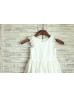 Ivory Cotton Lace Trim Flower Girl Dress